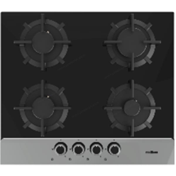 Plaque à gaz PREMIUM 4 Feux 60Cm -Fonte- noir & inox (AP641.BX01) Plaque à gaz PREMIUM 4 Feux 60Cm -Fonte- noir & inox (AP641.BX01)